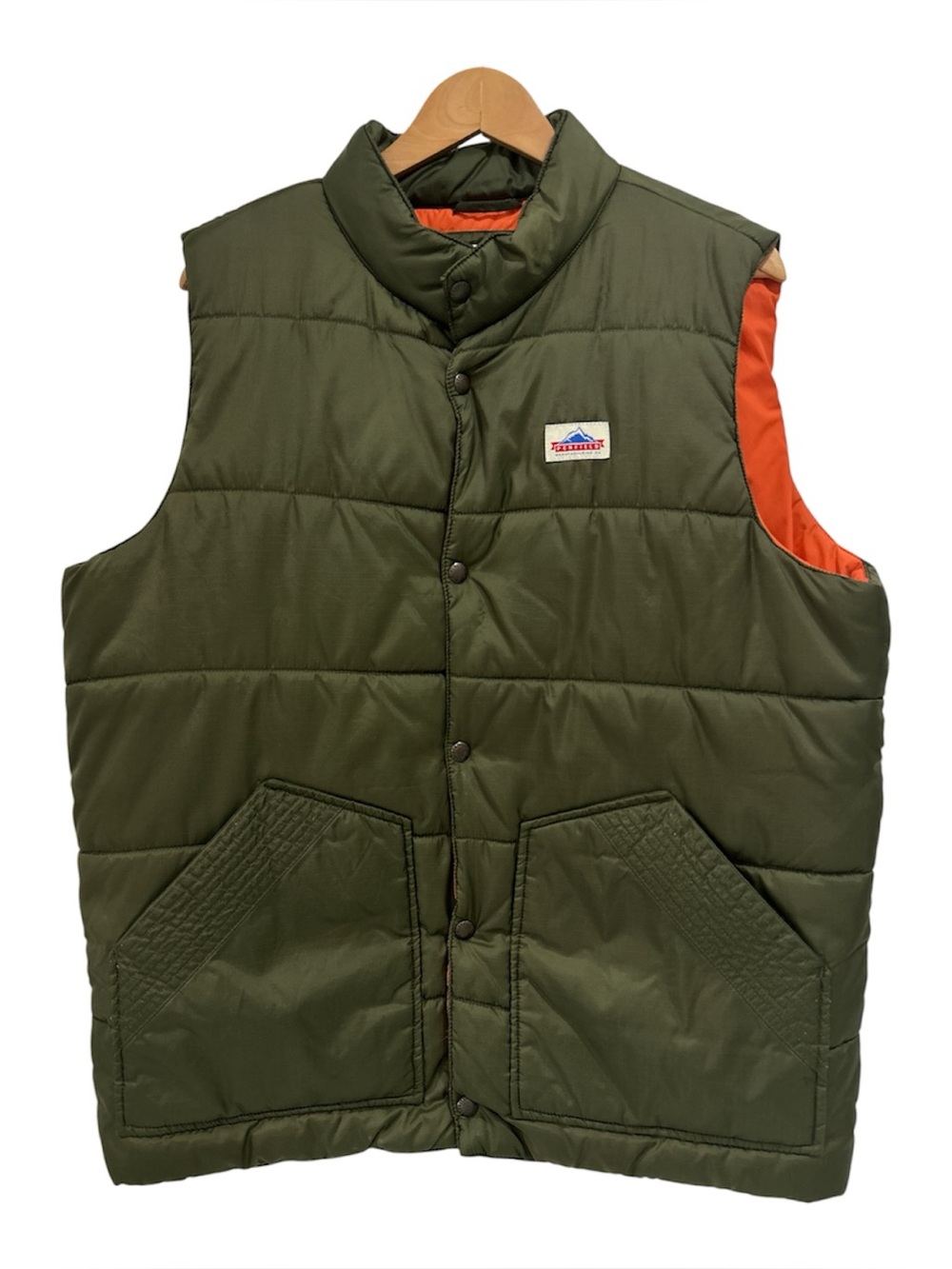 Penfield Snap Front Puffer Vest in Olive Green - Size XL